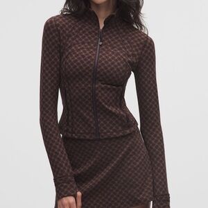 NWT LULULEMON Define Cropped Jacket Jacquard Square Heart Jacquard Java Sequoia